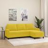 VidaXL 3-seater Sofa with Footrest Yellow 180 Cm Velvet, Sofa, Sofa with Footrest, Three-seater Sofa, 3201061