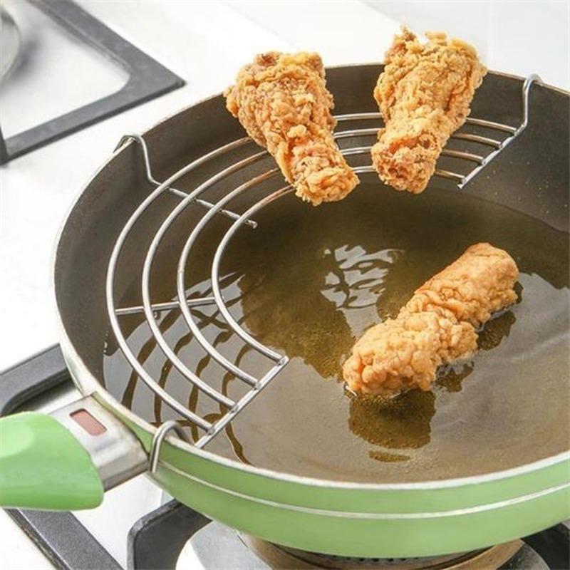 Circular Stainless Steel Steam Rack Pot Shelving Insulation Steam Tray Leak Oil Rack Cooking Tool