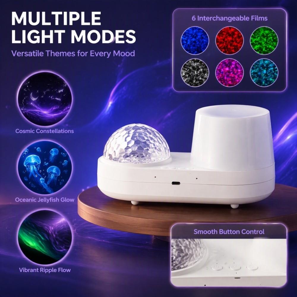 Soft Lighting Star Projector Lamp Flowing Wave Pattern Dreamy Starry Sky Night Light Delicate Appearance Warm Ambient