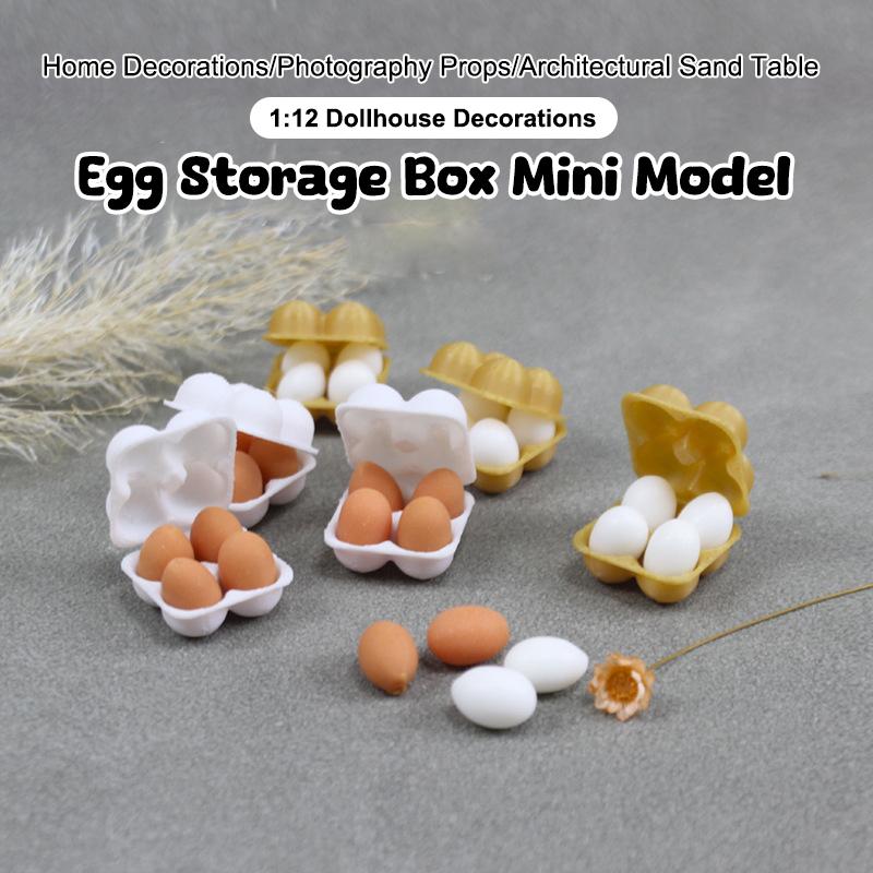1:12 Dollhouse Simulation Eggs Miniature Egg Tray Egg Box Dollhouse Kitchen Food Decoration Toy Life Scene Accessories