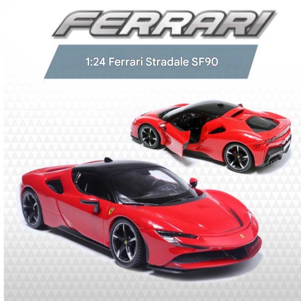 Браго 1:24 Ferrari Stradale SF90 Car Diecast, красный, 1 шт.