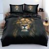 3D Print Black Lion Bedding Set,Duvet Cover Comforter Bed Set Quilt Cover Pillowcase,King Queen Twin Size Boys Girls Adultse