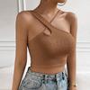 European & American Women's 2024 Autumn/Winter Sexy Slim Hollow Waffle Ultra-Short Camisole Top