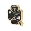 Chanel Four Leaf Clover Logo Engraved Brooch Unisex brooch Black ABA782-B10896-NN919