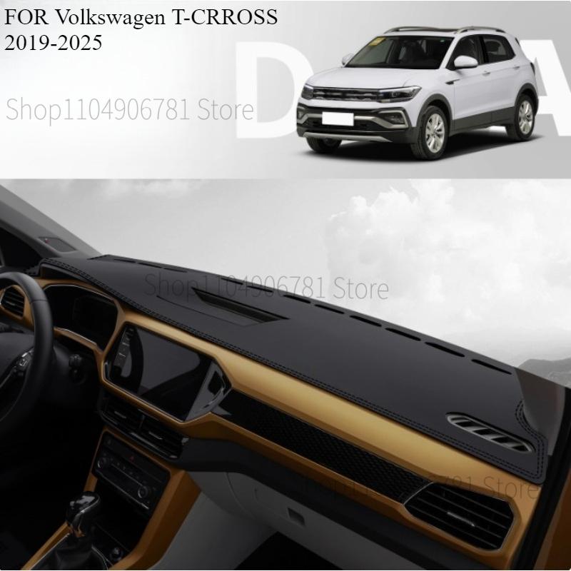 FOR Volkswagen T-CRROSS -2025 Car Dash Mat Dashmat Dashboard Mat Cover Sun Shade Dash Board Cover Carpet Accessories