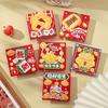 6Pcs Cartoon Lucky Red Pocket Thickened New Year Red Packet 2025 Red Envelope Bag  Spring Festival