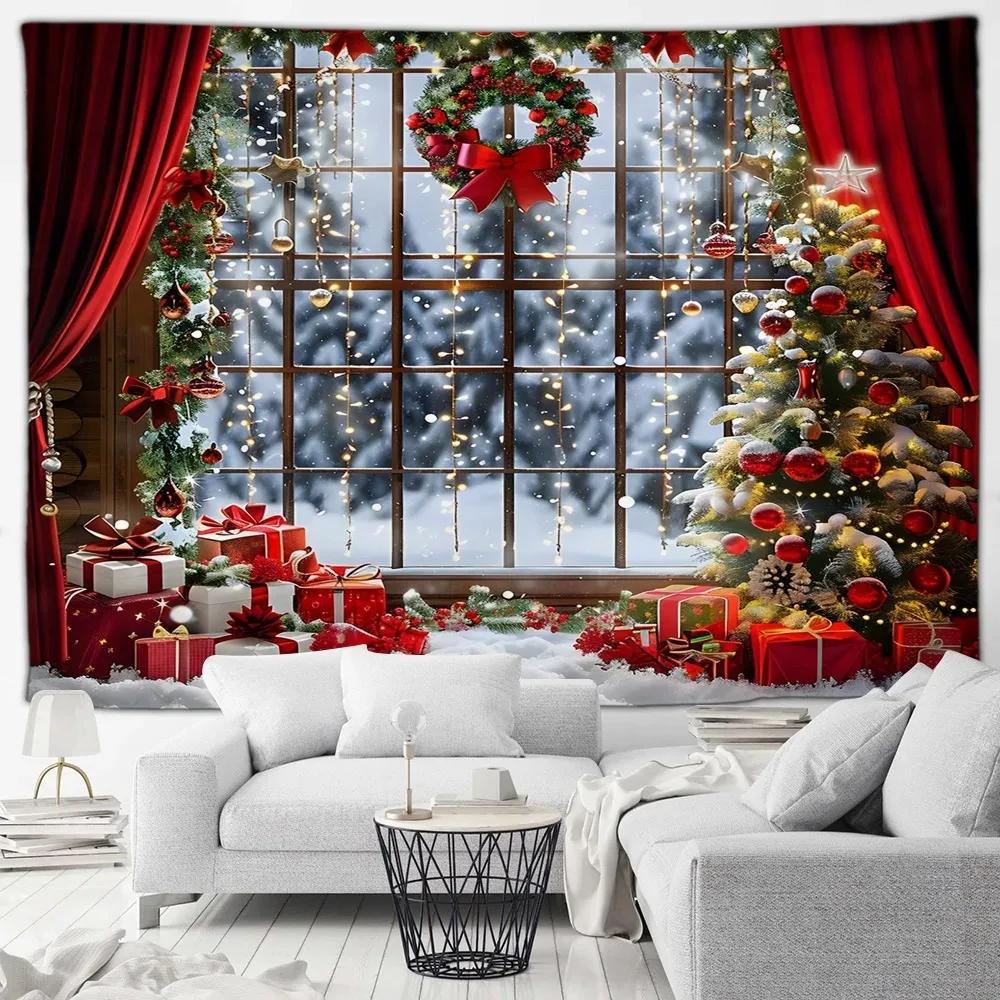 Рождественская елка Санта-Клаус Роскошный гобелен Спальня Гостиная Домашнее Рождественское украшение