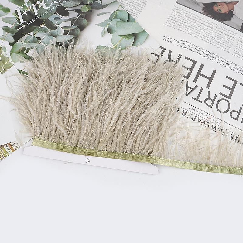 8-10Cm Ostrich Feather Wedding Dress Diy Performance Clothing Accessories Feather Tassel Including Webbing