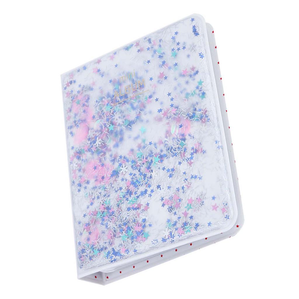 Quicksand Beads 64 Pockets 3 Inch Mini Photo Book Album For Instax Camera Photos(blue)