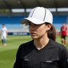 Adjustable Professional Referee Baseball Cap Black / White Peak Cap for Soccer Match  Women