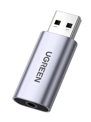 UGREEN USB-адаптер для наушников, внешняя звуковая карта, USB-адаптер для преобразования, встроенный терминал TRRS, прямой тип подключения, идеально подходит для PS5 3,5 мм
