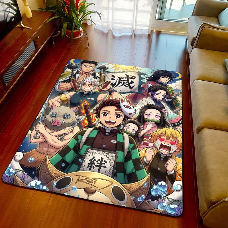 Demon Slayer Floor Rug Carpet Anime Theme Soft Touch Non Slip Base for Bedroom Living Room Home Interior -QJY