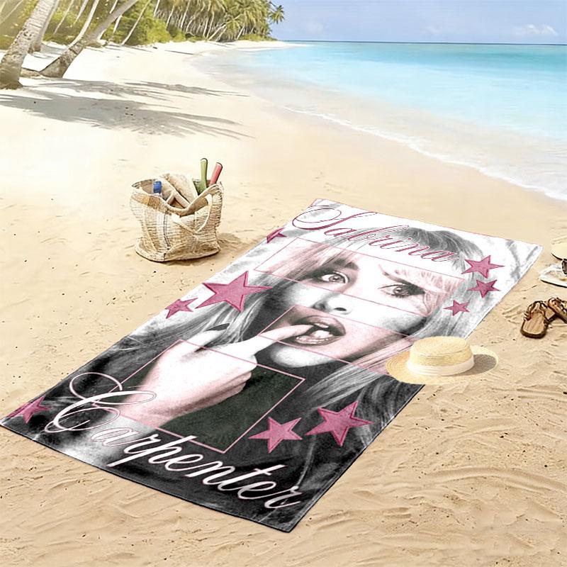 Sabrina Carpenter poster Print Beach Towel, Large Soft Quick Dry Towel for Beach Camping Swimming
