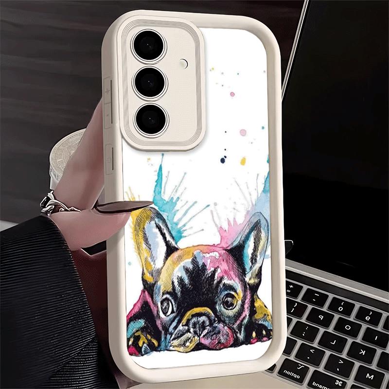 Phone Case for Samsung Galaxy A17 A16 A15 A14 A13 French Bulldog Dog Pug Design A56 A36 A26 A55 A35 A25 A54 A34 A24 A53 A33 A23