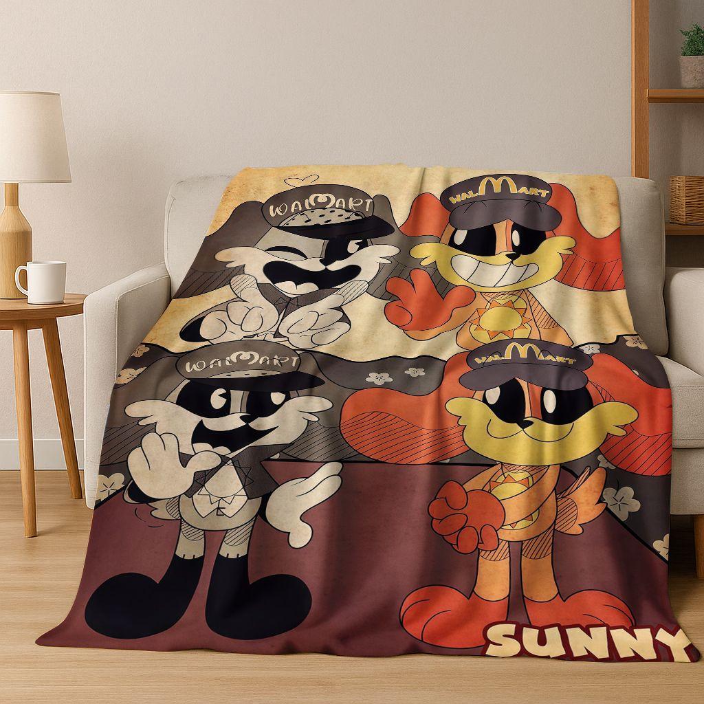 Мультяшное S-Улыбающееся C-Существа Craftycorn Catnap Art Фланелевое Одеяло, Уютное Мягкое Плед для Дома Спальни Кровати Дивана Покрытие Подарок