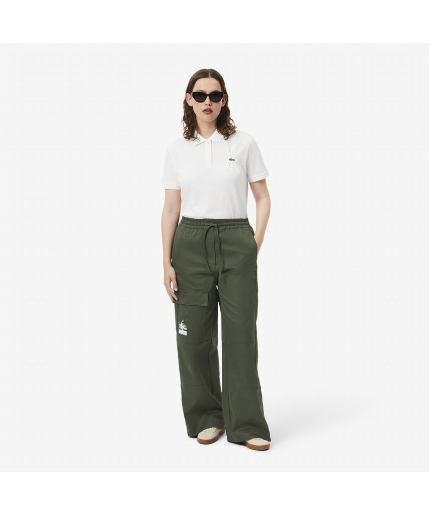 LACOSTE Женские хлопковые брюки со боковым клапаном свободного кроя Hf2452-55G HCF