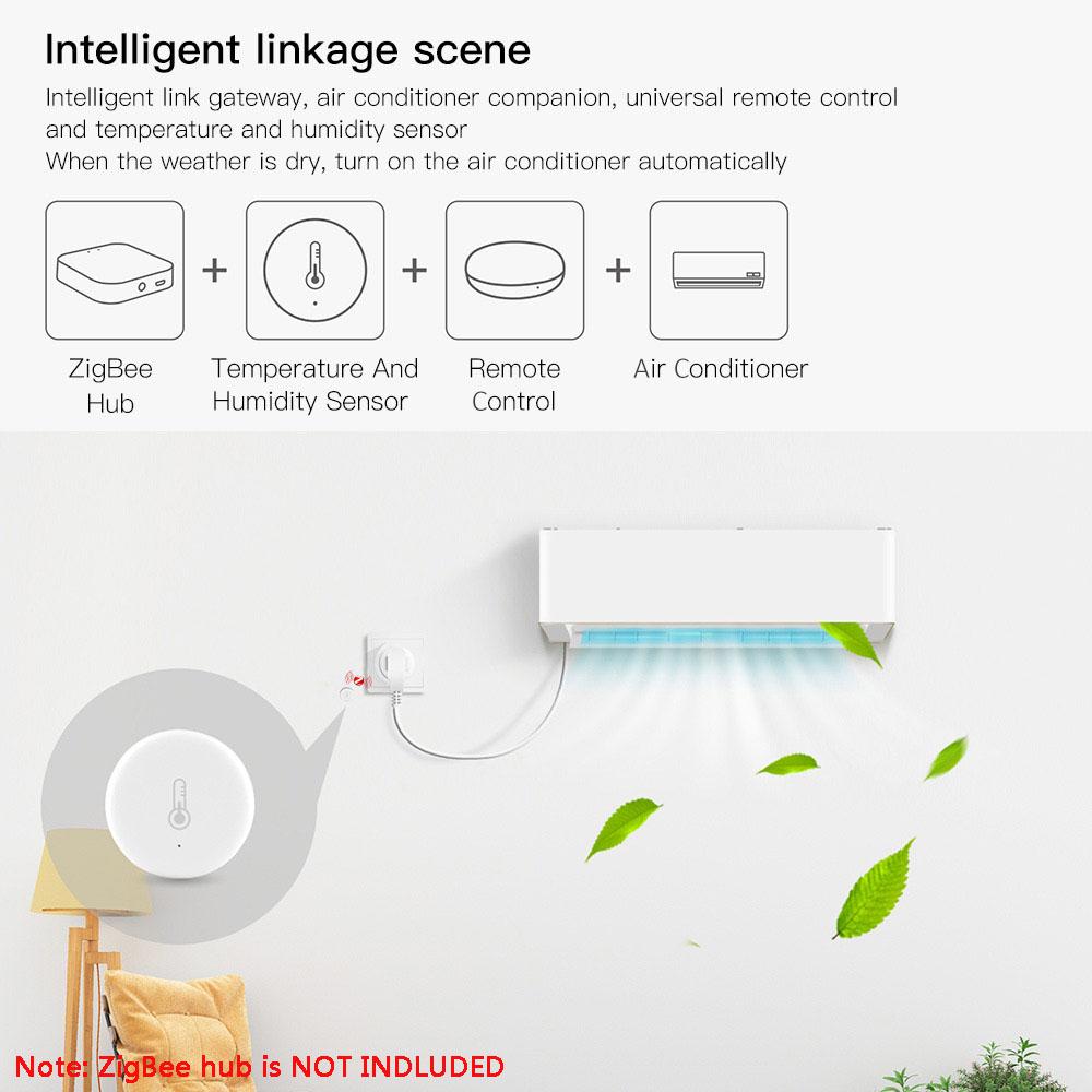 Wi Fi ZigBee Hygrometer Thermometer Smart Temperature Humidity Sensor 30 Days Historical Data Compatible with Alexa