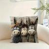 Cartoon Donkey Pillow Cover Zippered Cute Animal Pillowcase Decorative Throw Pillow Cover for Car Sofa