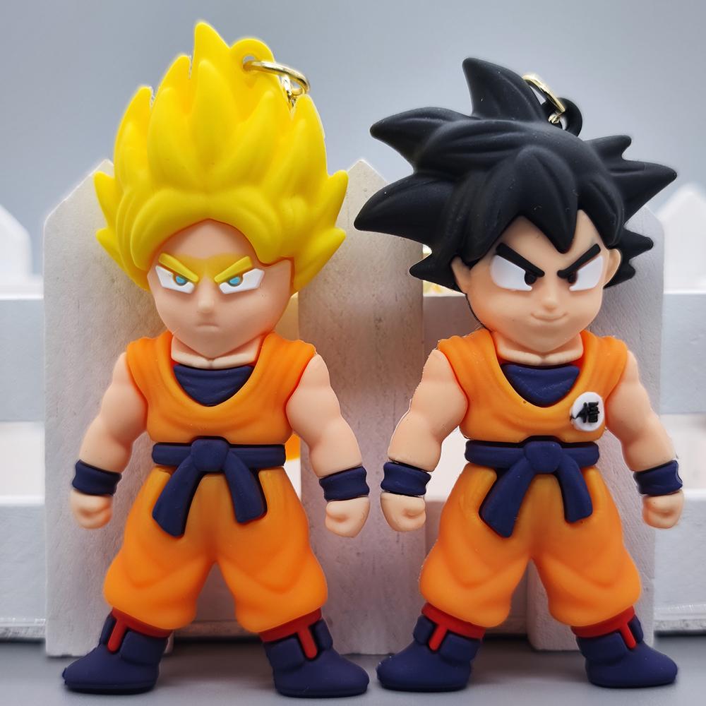 Аниме Dragon Ball Z Супер Сайян Гоку Фигурка Брелок Милый Мультяшный Персонаж Брелок Подвеска на Сумку Аксессуары для Фанатов