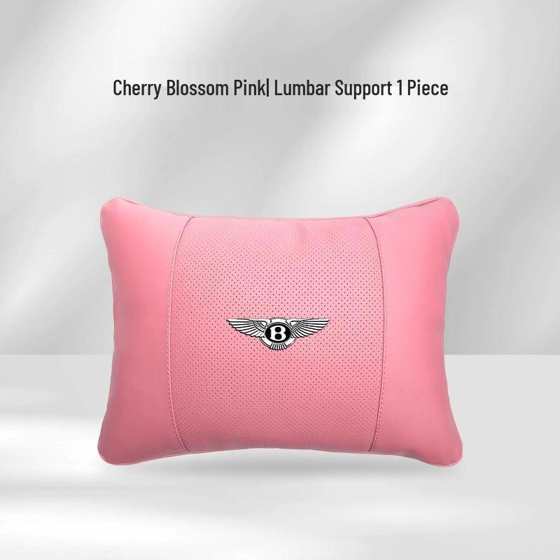 Genuine Leather Headrest, Lumbar Support, and Neck Pillow for Bentley Continental, Bentayga, Flying Spur, and Mulsanne Interiors.