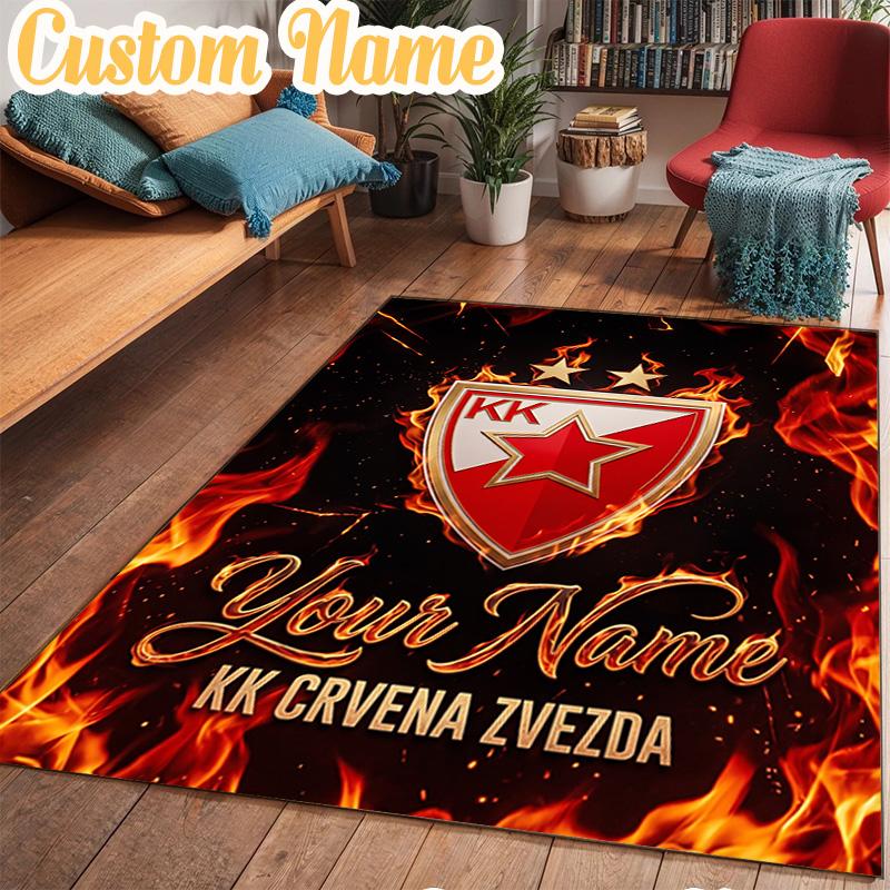 Custom Name FK Crvena zvezda Rug Office Rug Chair Mat Non Slip Carpet Rugs for Bedrooms Dining Room Living Room Home Decor gifts