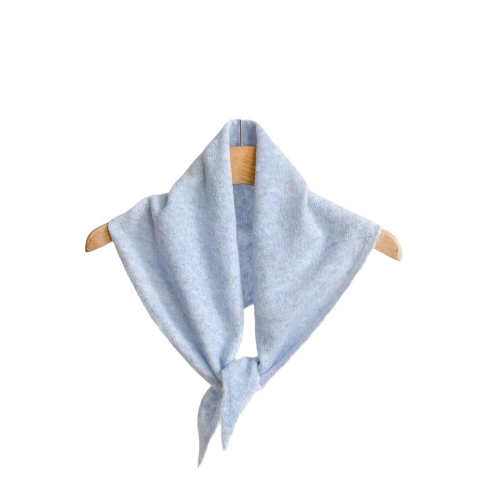 Solid Color Knitted Triangle Scarf Wool False Collar Sweet Cross Neckerchief Women