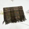 Imitation Cashmere Scarf for Women Winter New Korean Style Small Fresh Color Plaid Thickened Warm Student Shawl Scarf for Men