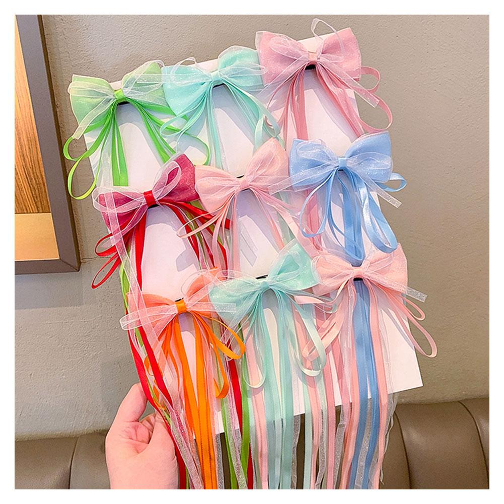 Галстук-бабочка лента детская заколка для волос милая очаровательная девочка разноцветный бантик заколка универсальный аксессуар для волос