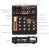 Audio Mixer Portable 4-Channel DJ Mixer Console Mini Sound Mixing Board with USB BT 48V Phantom