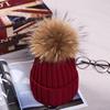 Winter NEW Women Beanies Warm Knitted Bobble Girl Fur Pompom Hats Real Fur Pompon Casual Hat Cap