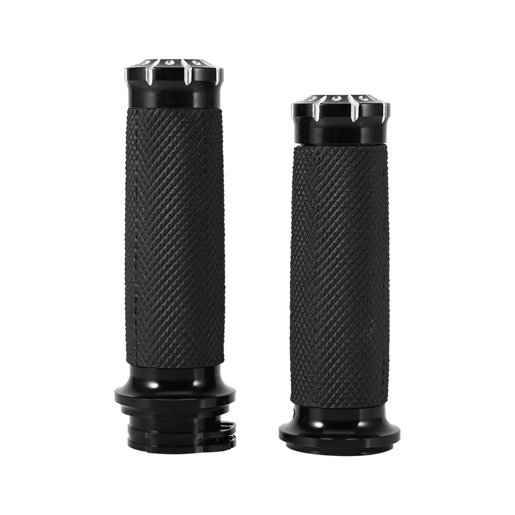 1in Motorcycle Handle Bar Hand Grips For Softail Cruiser Chopper Black US