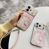 Чехол для телефона Sanrio Family с мелкими отверстиями, наклейка на кожу, для iPhone 17 Pro Max 14 Pro 15 Pro 16 Pro Max, с ремешком, противоударная крышка