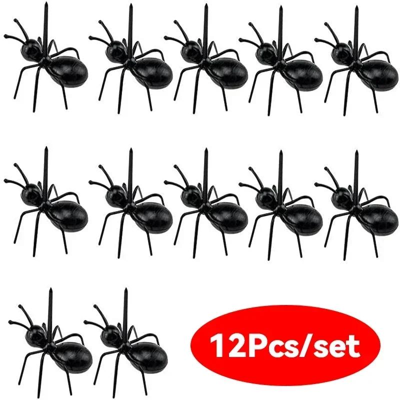 12 PCS Ants Food Fruit Picks Decoration Ant Shape Forks Snack Cake Dessert Tableware for Home Kitchen Party Dinner Fruit Pick