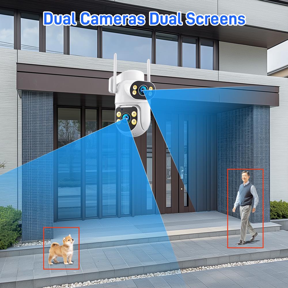 4G Solar Dual-Lens 360° Panoramic HD Night Vision Wireless WiFi Camera