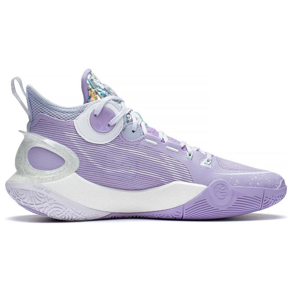 Li-Ning Sound Speed 10 Ultra Durable Breathable Mid-Top Basketball Shoes Men Sneakers Purple White ABAS145-6