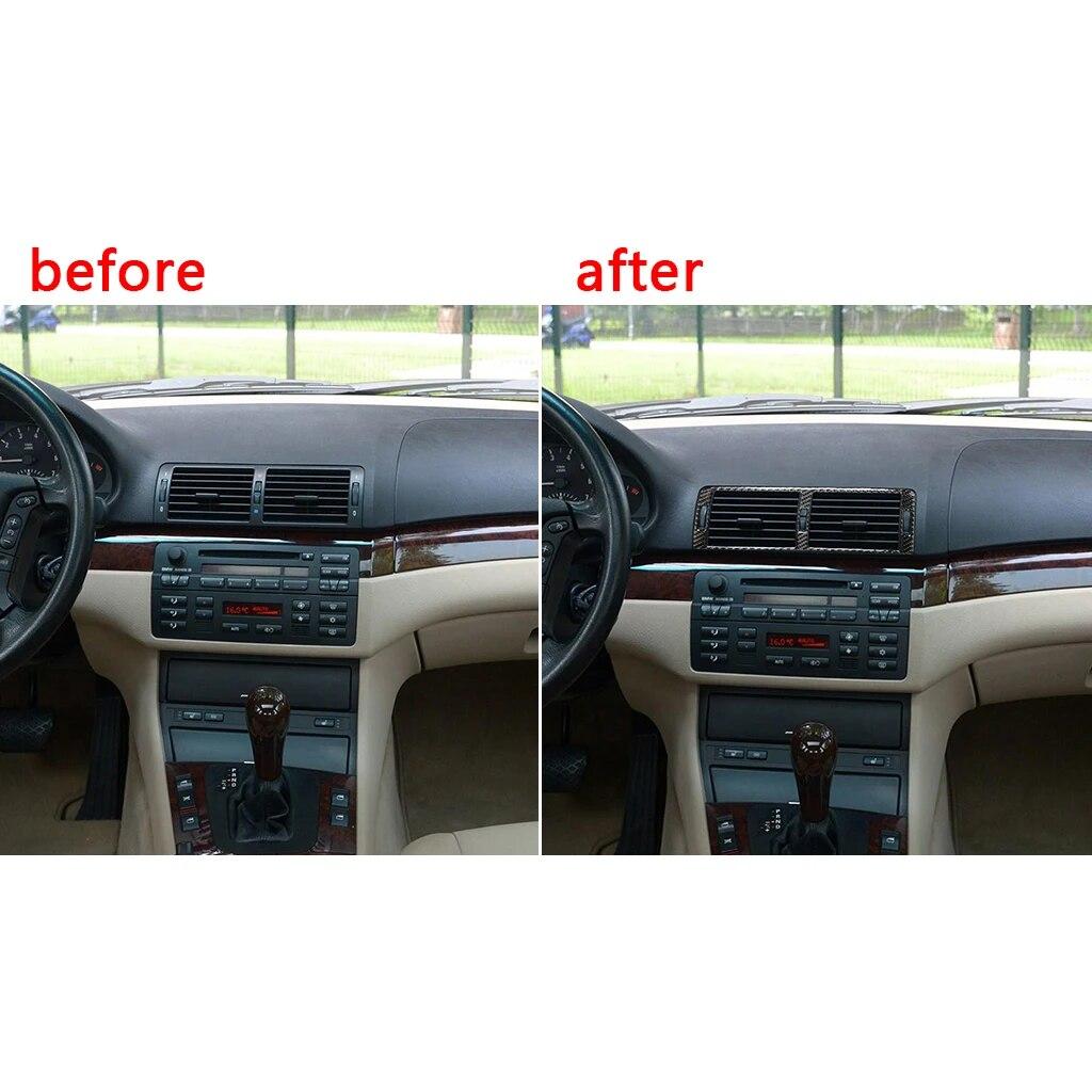 Для BMW E46 1998-2005 Accessoire Voiture Внутренняя крышка из углеродного волокна, накладка на центральную консоль, наклейка Piezas De Repuesto De Interior