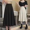 Vintage Women's High Waist A-Line Summer Skirt, Plus Size, Mid-Length, Slim Umbrella Style