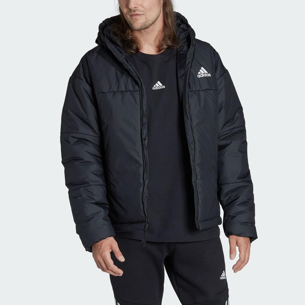 adidas Спортивная повседневная куртка с капюшоном из хлопка с буквенным принтом, мужская куртка черного цвета HG8756