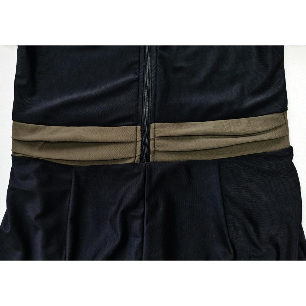 Женский купальник, мусульманский цельный купальник с длинными рукавами, размер S-XL, европейский купальный костюм мусульманки, двухсекционный консервативный купальник с высоким воротом, очень эластичная пляжная одежда