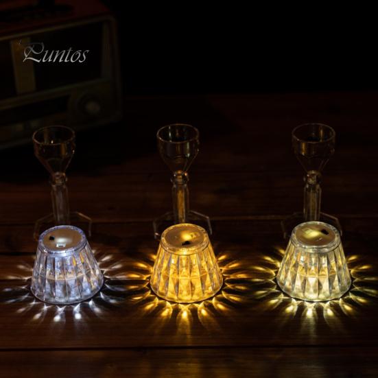 Ночник, 3 цвета, энергосберегающий, на батарейках, настольная лампа из искусственного хрусталя, светодиодный прикроватный светильник, украшение для вечеринки