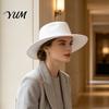 Vintage Flat Top Hat Fedora Hat, Wool Blend Derby Cap, Retro Jazz Classic Elegant Accessory Wide Brim Felt for Women, Events & Daily Wear Stylish