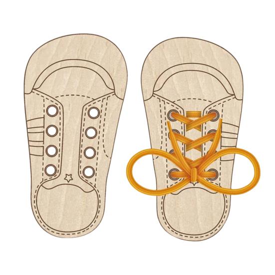 Доска для практики завязывания шнурков Деревянные плоские кроссовки Дошкольное развивающее устройство для шнуровки обуви для детей Раннее развитие Шнуровка обуви