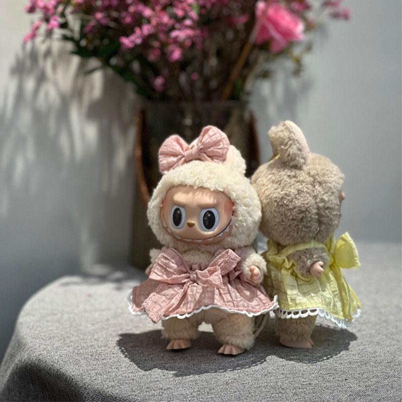 Labubu кукла платье наряд аксессуары для 17 см Корея Kpop EXO V2 V1 Labubu плюшевая кукла идол одежда платье шляпа комплект детский подарок без куклы