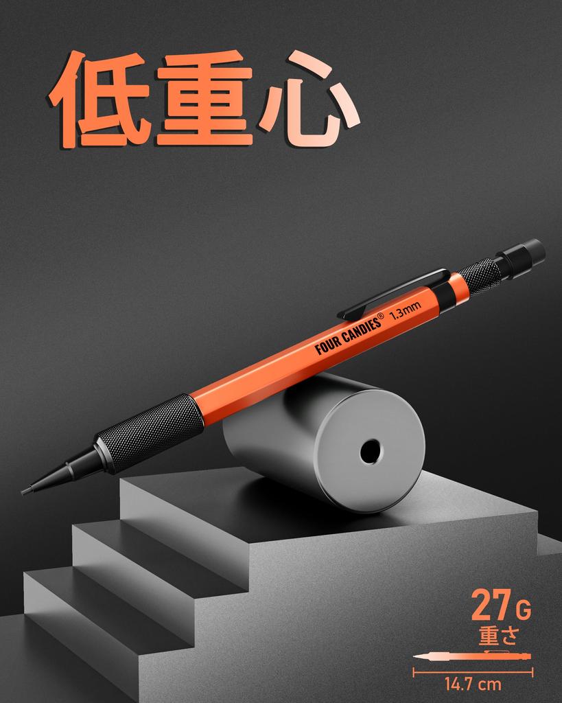 Four Candies Набор из 3 механических карандашей с футляром, прочный металлический плотницкий карандаш, 48 стержней, 3 х 12 ластиков, водонепроницаемый плотницкий маркер для улицы