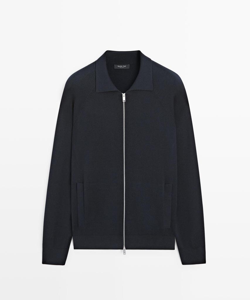 Хлопковый кардиган на молнии Massimo Dutti