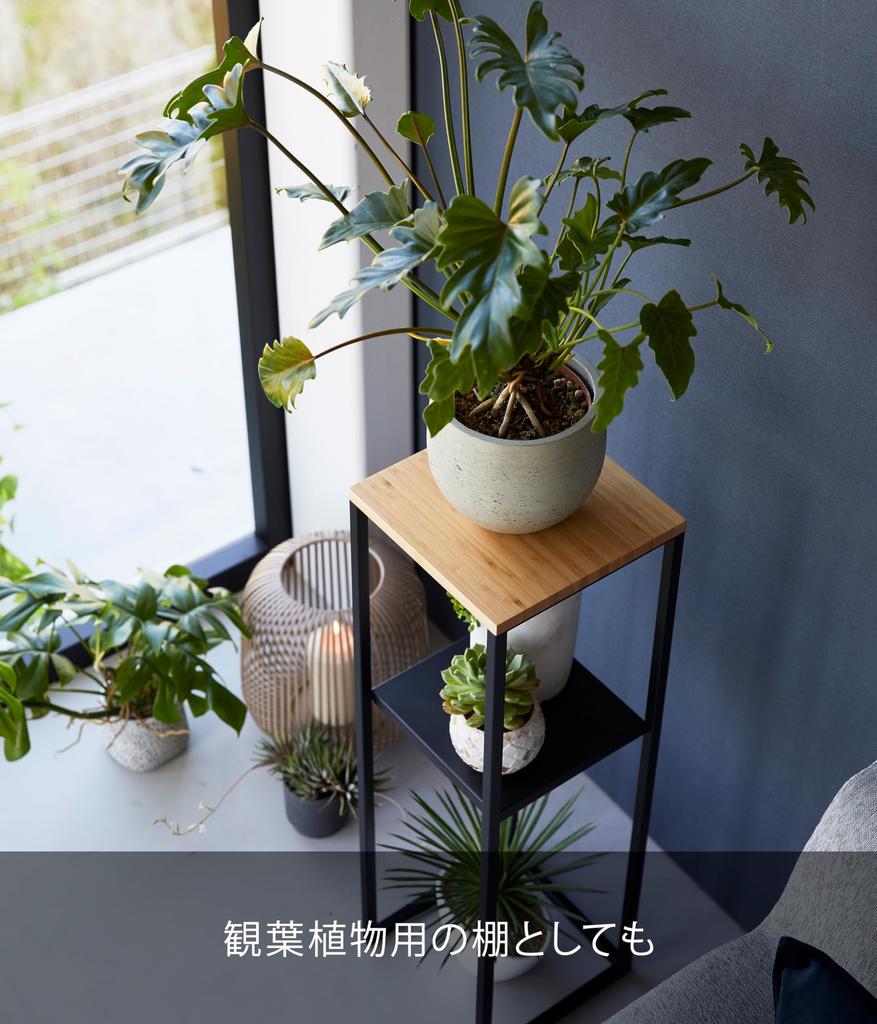 Yamazaki Humidifier Stand, Black, Approx. W25 x D25 x H80cm, Tower, Small ItemPlanter Stand, 5984