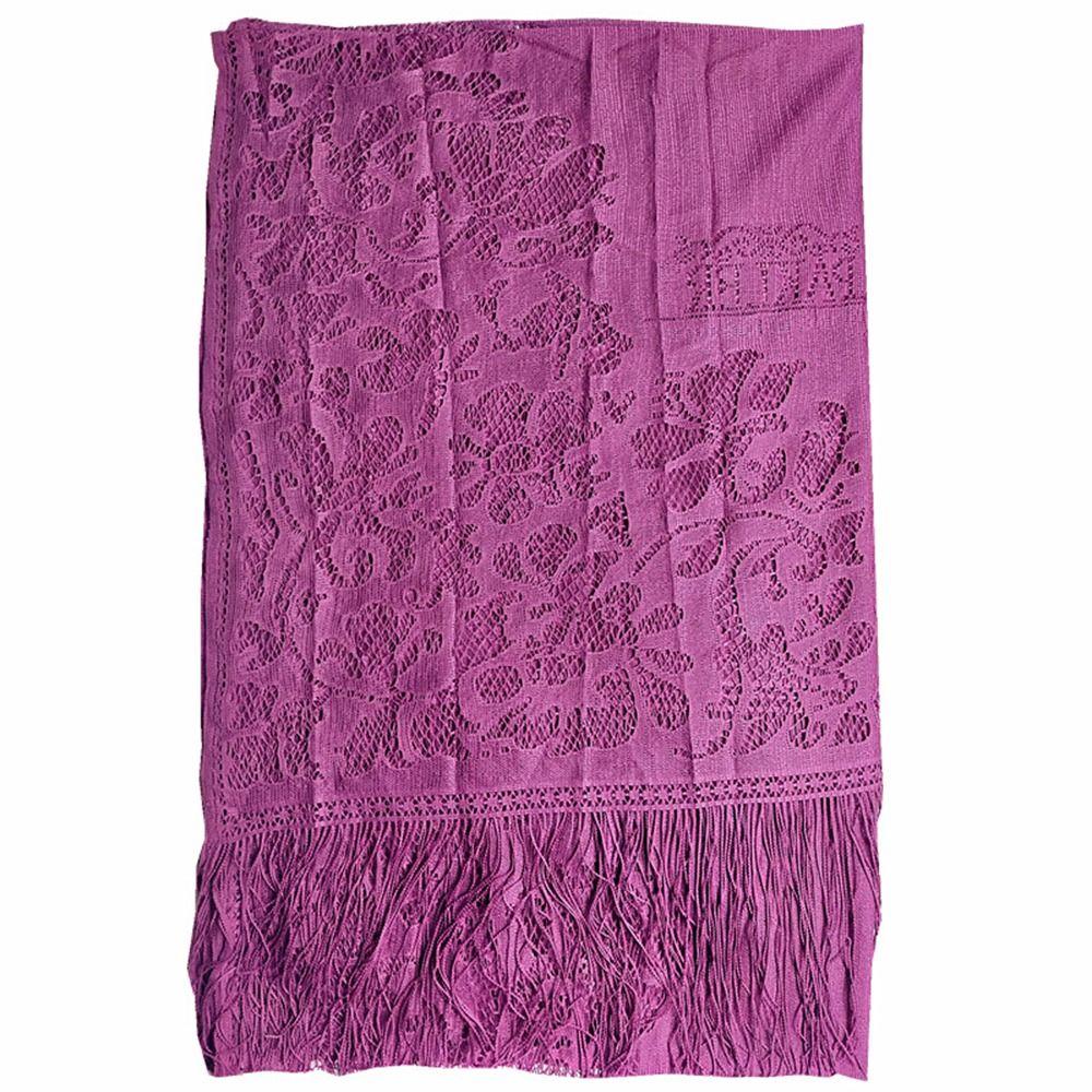 Women Girls Headwear Headscarf Luxury Head Scarves Hijab Shawl Scarf Hollow Tassel Scarf Head Wrap