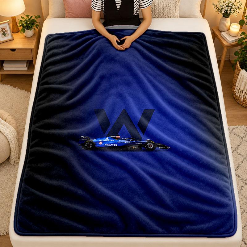 Flannel BlanketWilliams Racing Warm Soft Throw Blanket for Indoor Sofa Bed Living Room Use