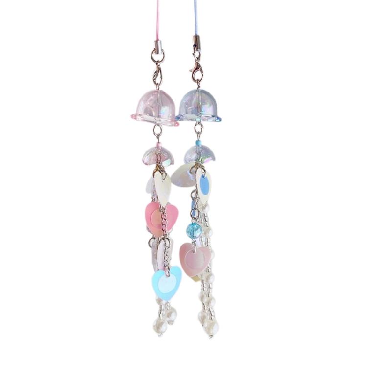Dazzling Jellyfish Phone Charm Lanyard Cute Accessory for Keychain Bag Purse