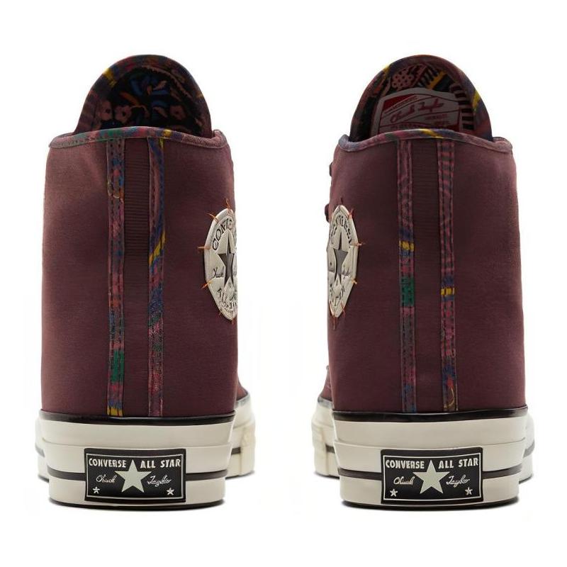 Converse Этническая вышивка 1970-х годов Высокие парусиновые кеды Унисекс Насыщенный красный
